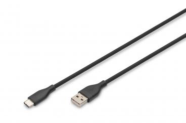 USB-C silikon bağlantı kablosu, 0,5 m, siyah 
