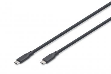 USB silikon kablo, USB4 sürüm 2.0, USB 80Gbps, 1m, siyah 