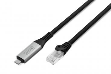USB-C 3.2 Gen1 - RJ45 Ethernet kablosu, 1Gbit/s, 10m 
