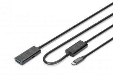 Aktif USB 3.2 Gen1 5G uzatma kablosu, USB-C - USB-A, 10m 