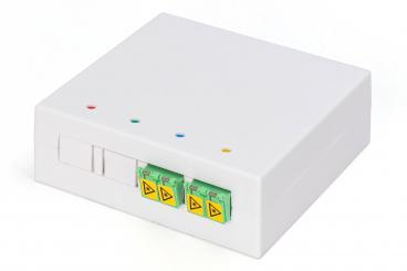 FTTH muhafazası, panjurlu 2 x LC/APC DX kuplör 
