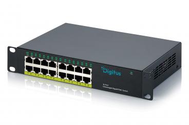 10 inç Gigabit 16 bağlantı noktalı yönetilemeyen PoE+ anahtarı (120 W) 