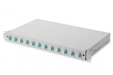 Fiber optik ekleme kutusu, 1U, donanımlı, 12x LC DX, OM3 