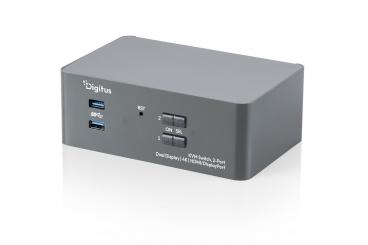 KVM anahtarı, 2 bağlantı noktalı, çift ekran, 4K, HDMI/DisplayPort 